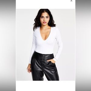 Women's Plunging V-Neck Compression Thong Bodysuit, Created for Macy's